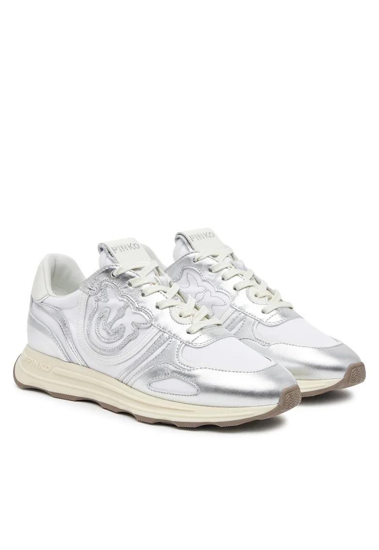 Pantofi sport dama  SS0087P085, argintii, piele naturala