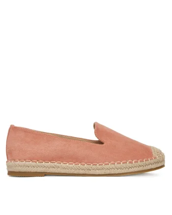 Mocasini dama,  espadrile portocalii, tesatura
