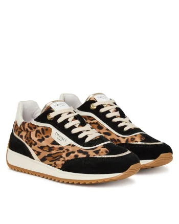 Pantofi sport dama  St. Leopard 252TCP028, piele naturala, negru/maro
