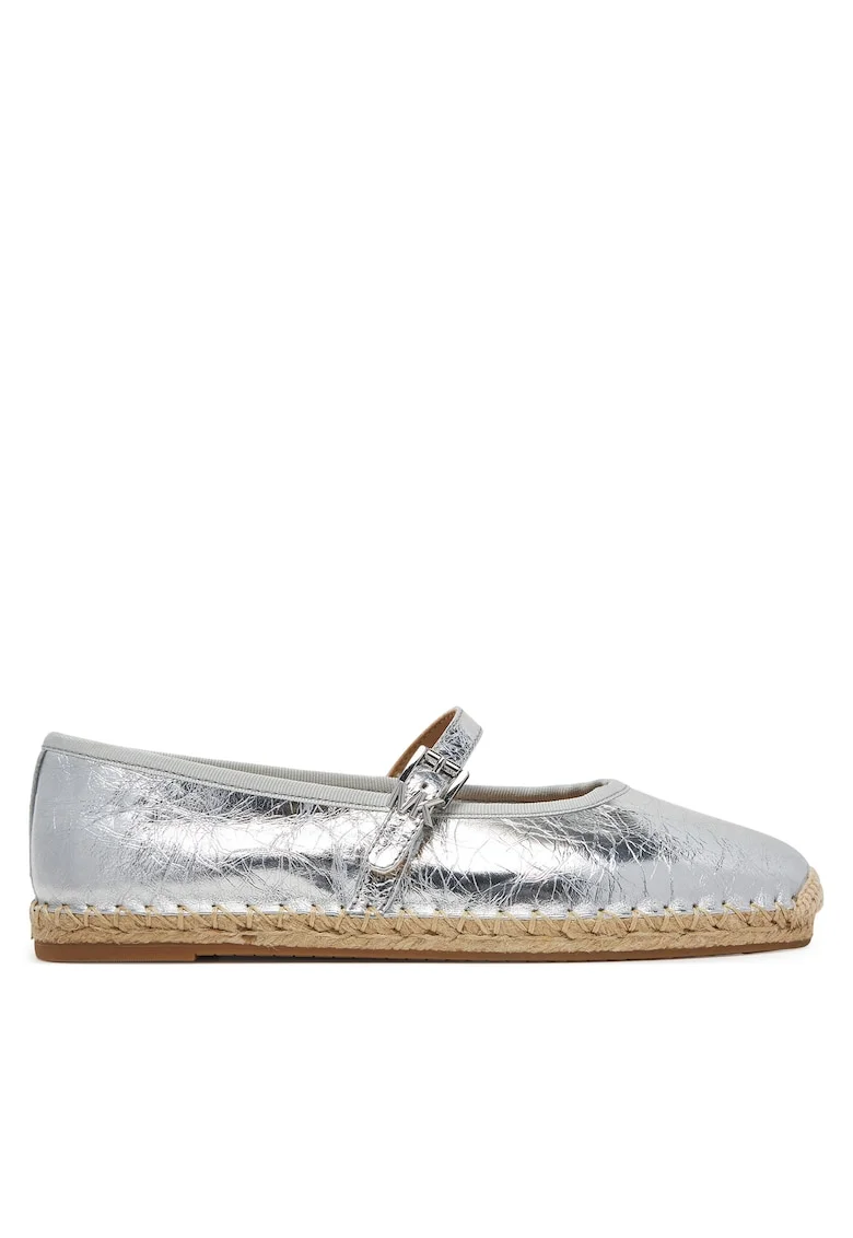 Mocasini dama,  espadrile Silver 040, piele naturala