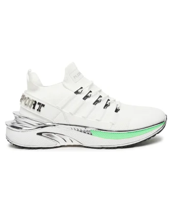 Pantofi sport barbati,  alb, textil, pentru alergare