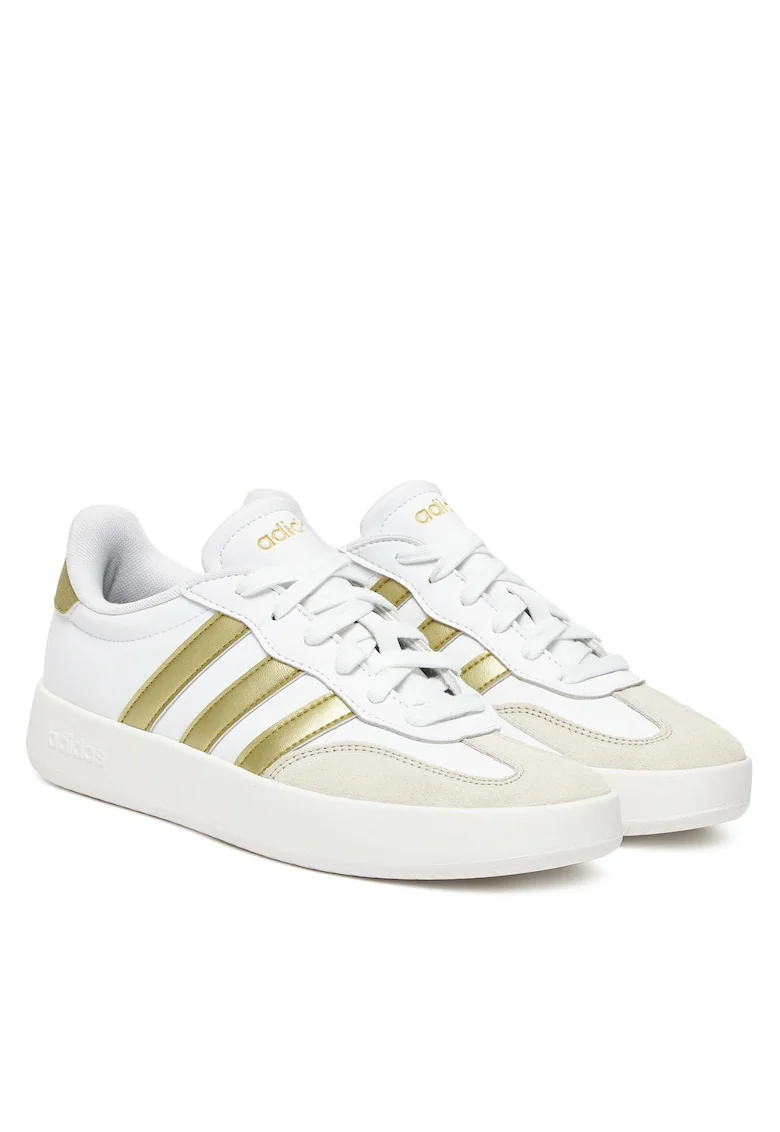 i Adidas, model Barreda, piele ecologica, alb/auriu, pantofi sport dama