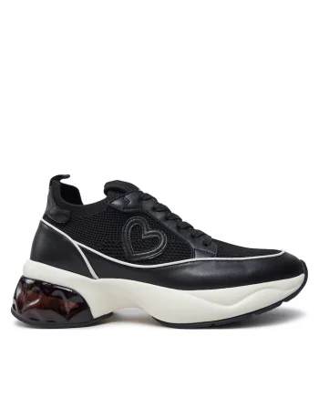 Pantofi sport dama,  textil, negru/alb,
