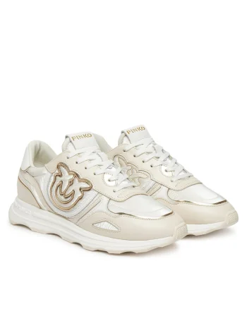 Pantofi sport dama  ZHC Zoe 01 SS0087P023, piele naturala, alb/auriu