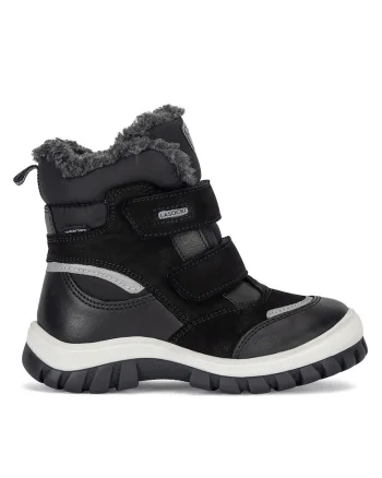 Ghete sport baieti,  piele naturala, alb/negru