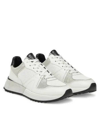 Pantofi sport dama  43S5JMFS7L, piele naturala, alb/gri