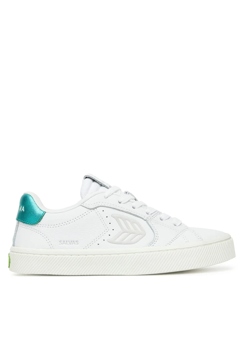 Pantofi sport dama  Alb, piele naturala, detalii metalice