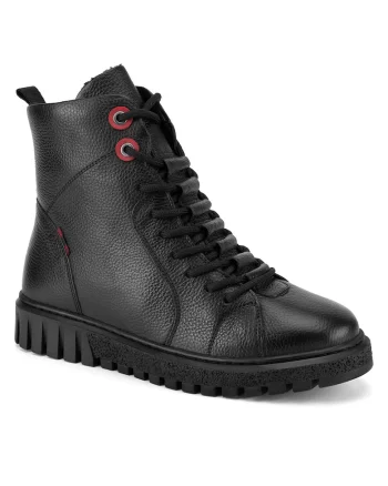 Botine dama WI32-FATIMA-01,  Piele naturala, Negru,