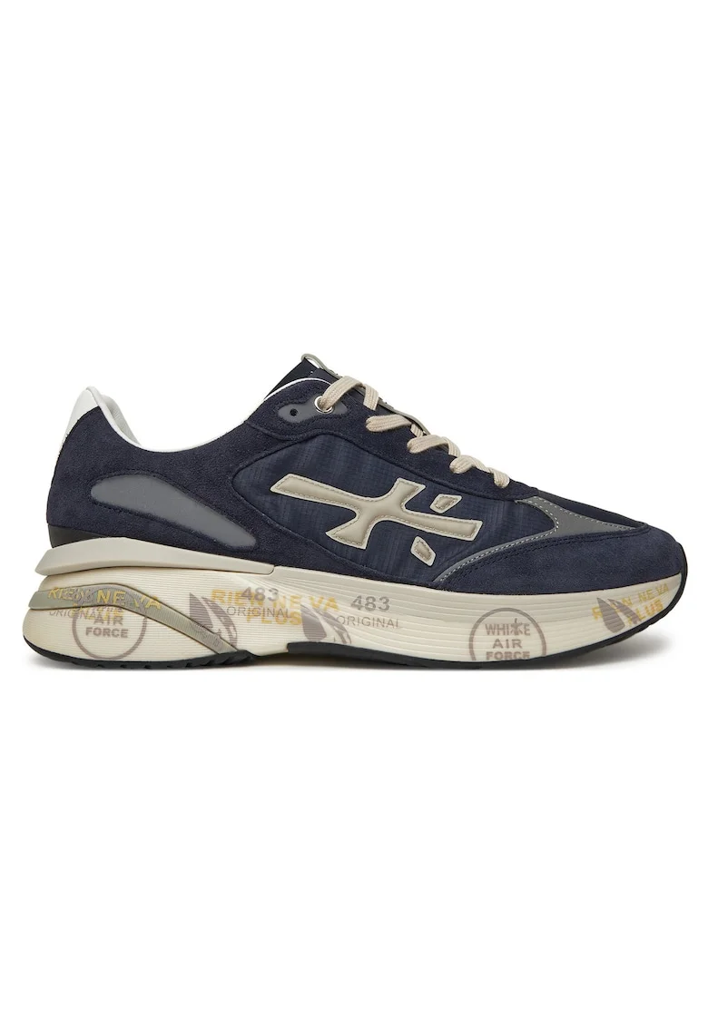 Adidasi  MOERUN VAR 7306, alergare, bleumarin, piele naturala