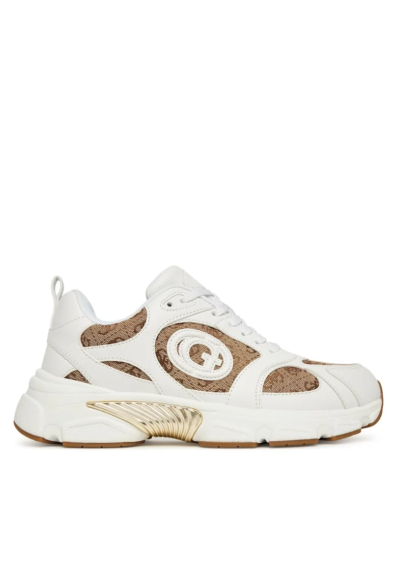 Pantofi sport dama  BEIBR FLFI2B ELE12, piele ecologica, alb/auriu