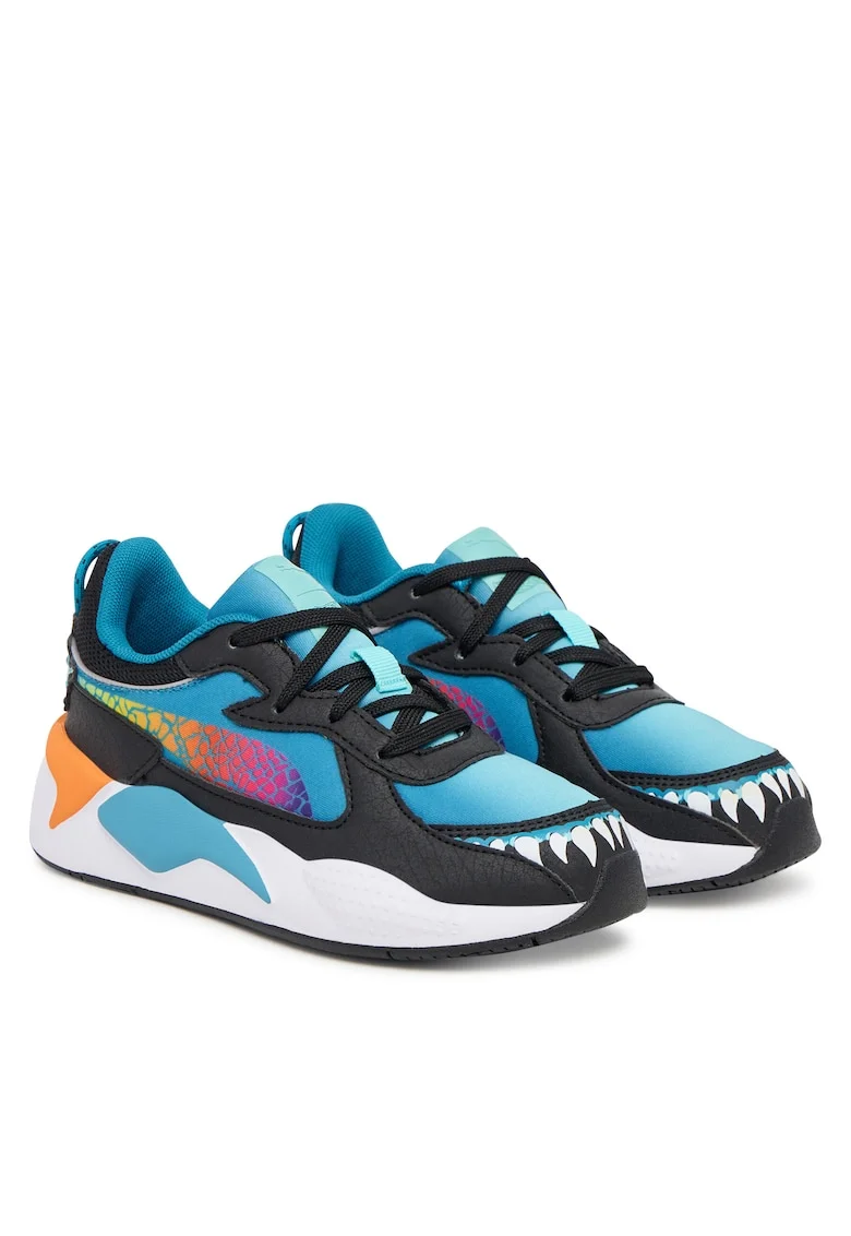 Pantofi sport copii,  Rs-X Hot Wheels 2 Ps, albastru tropical/orange glo, textil,