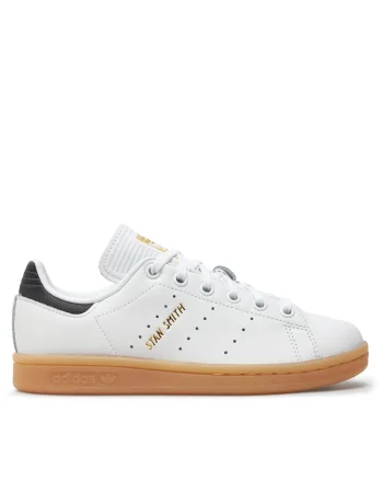 Pantofi sport copii,  Stan Smith, piele ecologica, alb/negru/maro