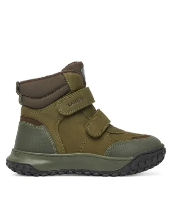 Ghete sport baieti,  piele naturala, kaki/maro
