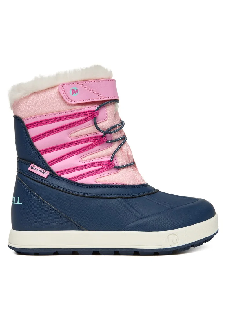Cizme sport fete,  textil, roz/bleumarin