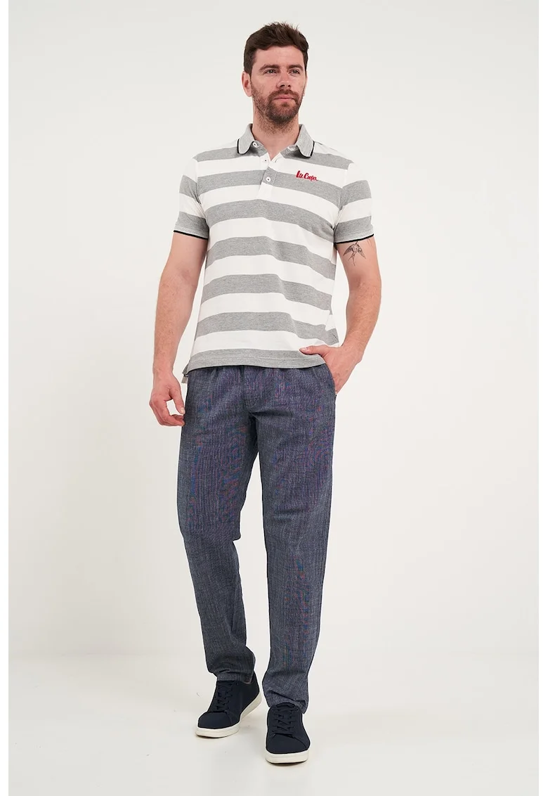 Pantaloni din bumbac cu buzunare laterale, Albastru inchis
