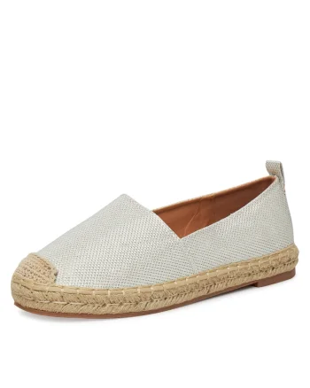 Espadrile dama,  textil, Alb