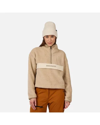 Bluza sport  ALLTRACK HZ FLEECE, cu fermoar, pentru femei, culoare bej, Bej