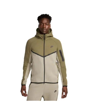 Bluza cu fermoar  pentru Barbati, m nk tch flc fz wr hoodie, HV0949-222, XS INTL, Verde