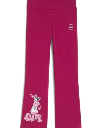 Pantaloni cu croiala ampla si imprimeu Hello Kitty, Roz zmeuriu/Roz pastel/Alb murdar