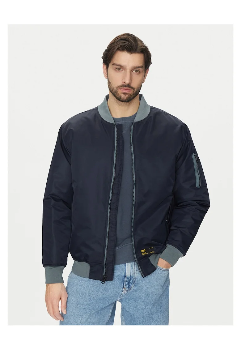 Geaca bomber barbati  bleumarin, fabricata din material de calitate