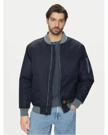 Geaca bomber barbati  bleumarin, fabricata din material de calitate