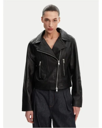 Jacheta de piele de dama  negru