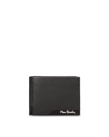 Portofel din piele Silvano Lux, Negru