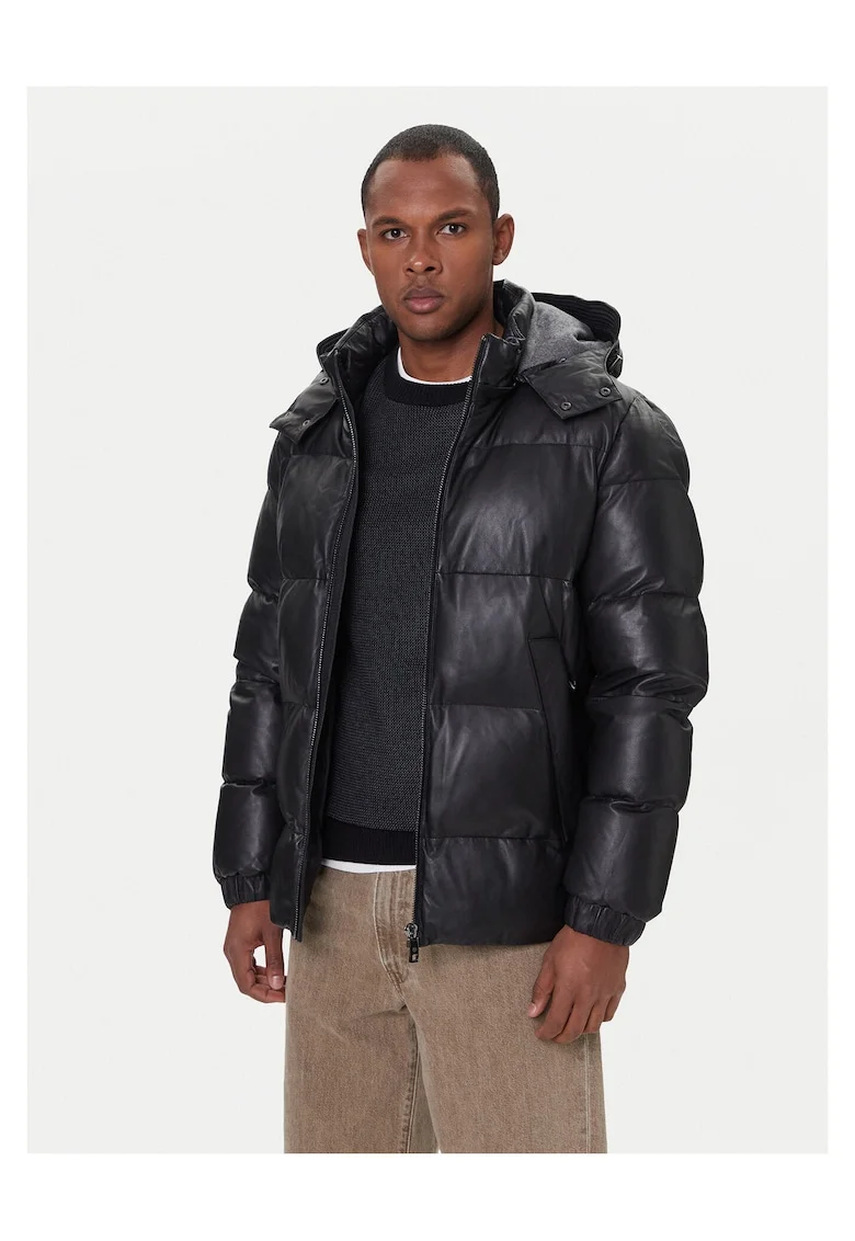 Jacheta barbati  piele, negru