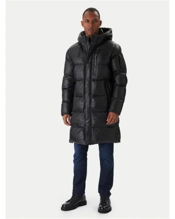 Geaca de piele, barbati,  negru