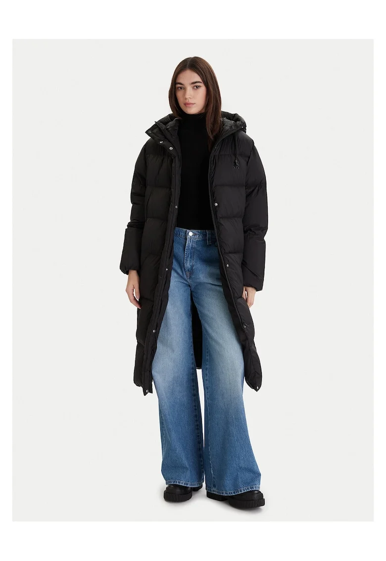 Jacheta de puf,  neagra, pentru femei,
