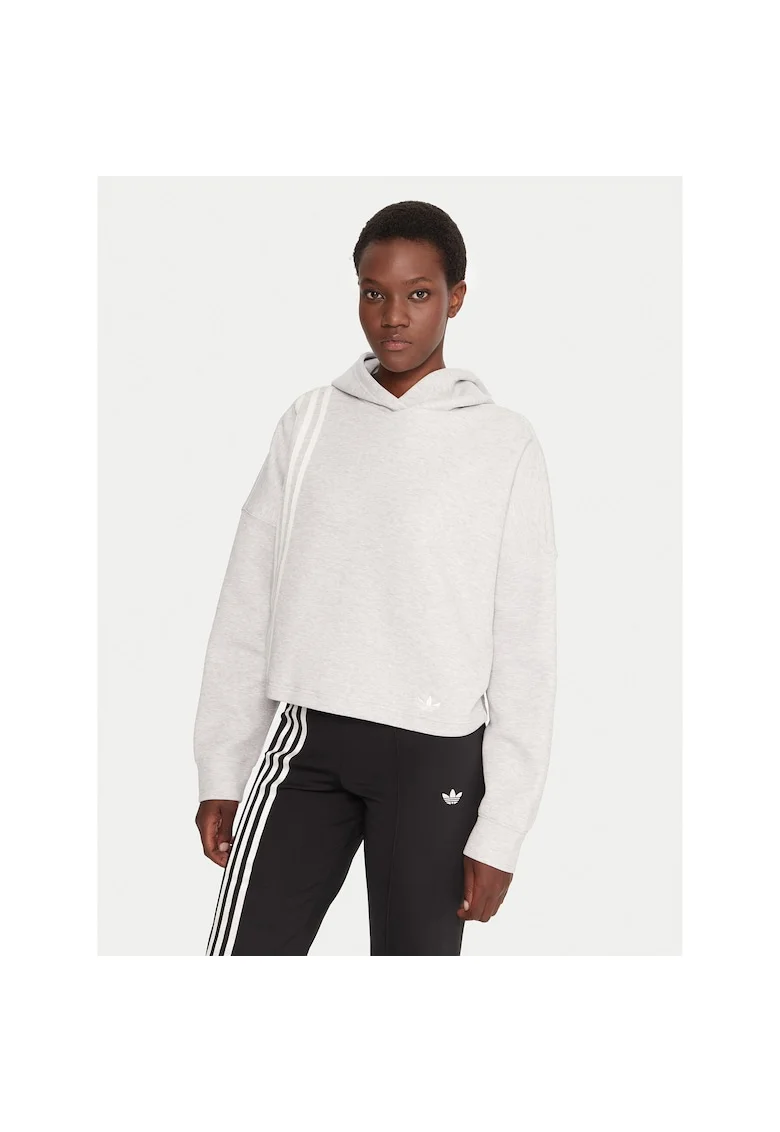 Hanorac sport dama Adidas, gri, material confortabil