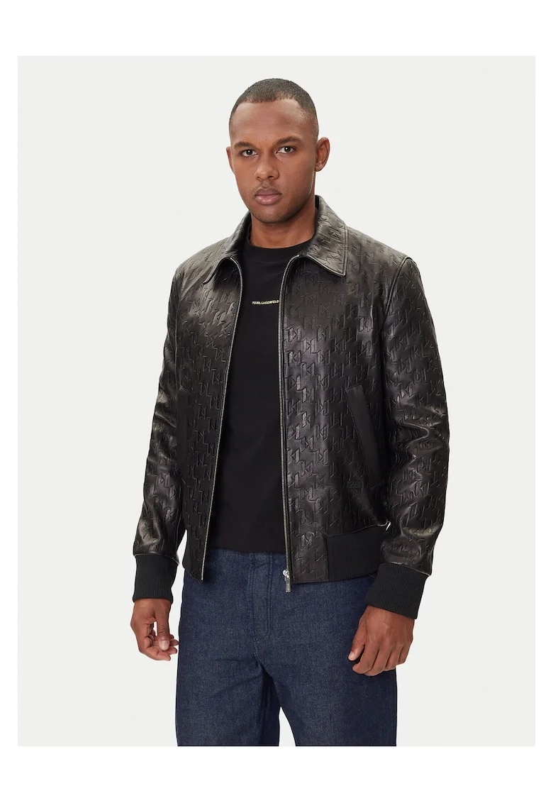 Geaca barbati  negru, piele
