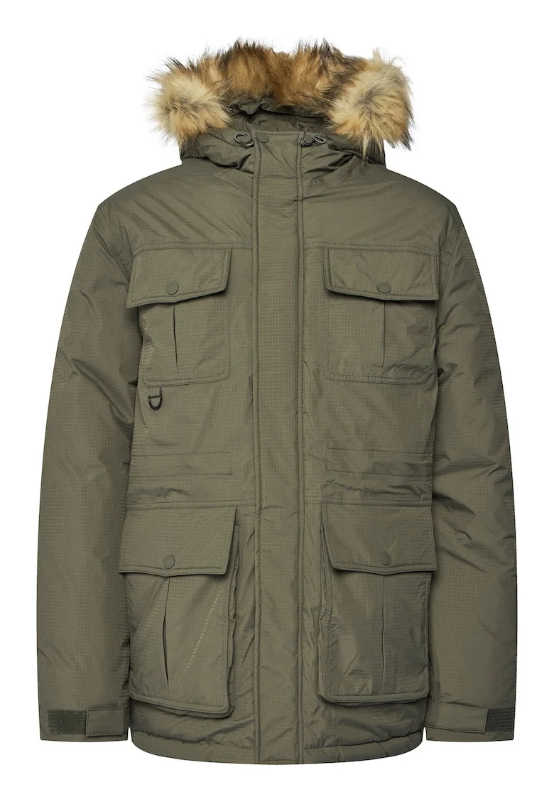 Geaca barbati  parka, verde, fabricata din material rezistent