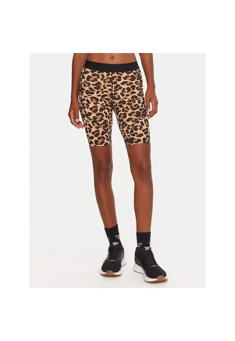 Pantaloni sport dama  scurti, bej/ maro