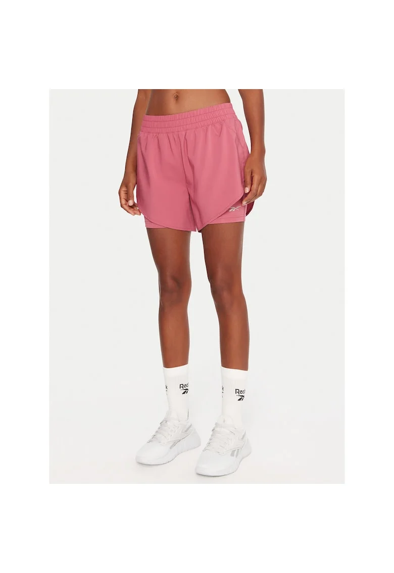 Pantaloni sport dama  scurti, roz, fabricat respirabil