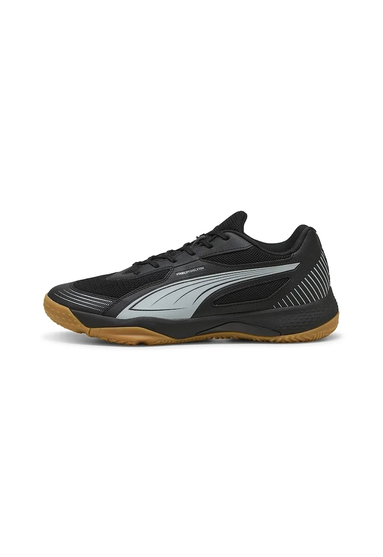 Pantofi Solarflash III low-cut din plasa pentru handball, Negru/Gri deschis