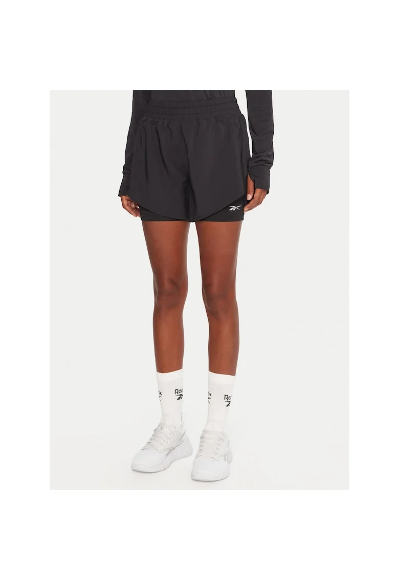 Pantaloni sport dama  scurti, negru, fabricat respirabil