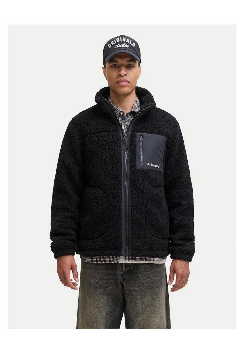 Geaca barbati  neagra, din material polar