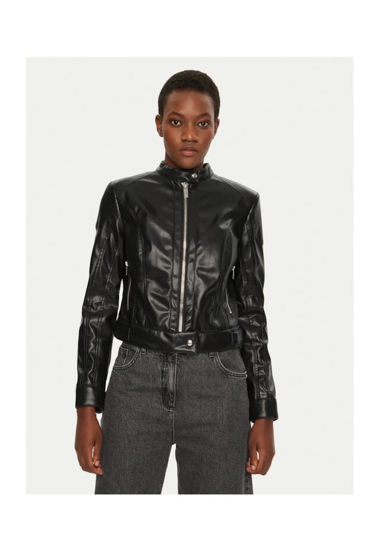 Jacheta de piele pentru femei Marciano Guess, negru,