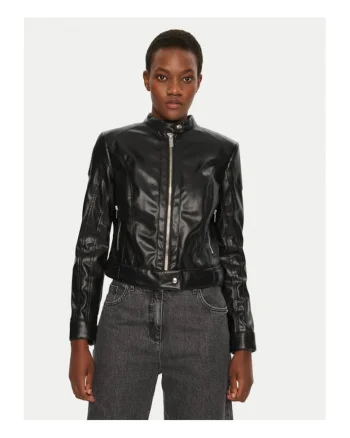 Jacheta de piele pentru femei Marciano Guess, negru,