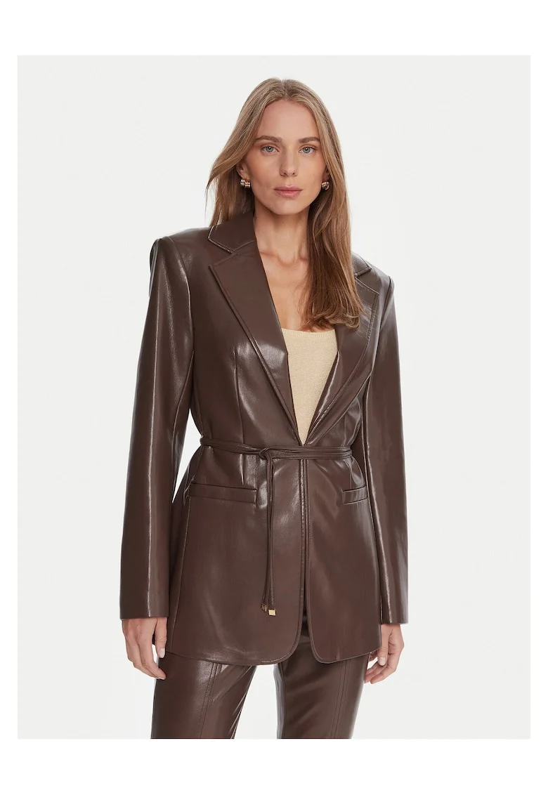 Jacheta imitatie de piele pentru femei Marciano Guess, maro, Maro