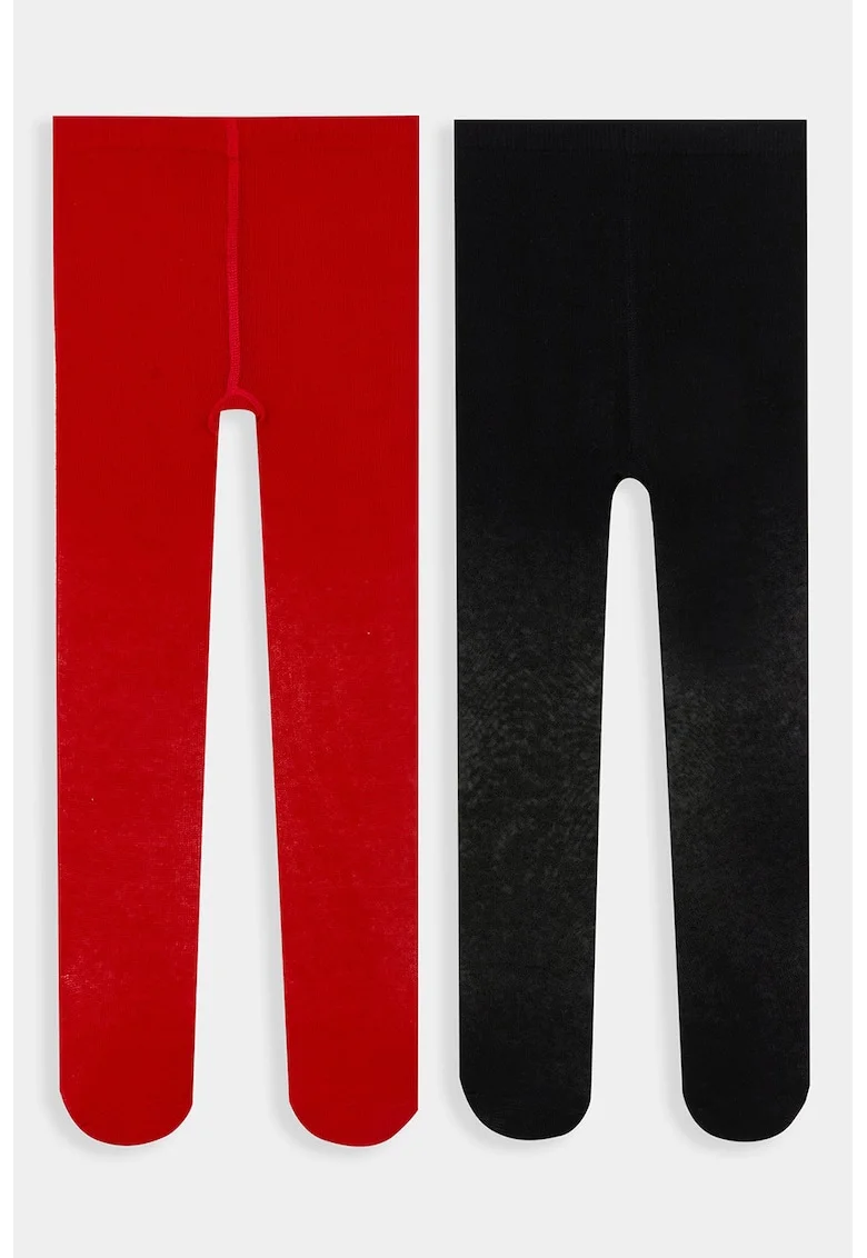 Set de dresuri uni - 2 perechi, Rosu vermillion/Negru