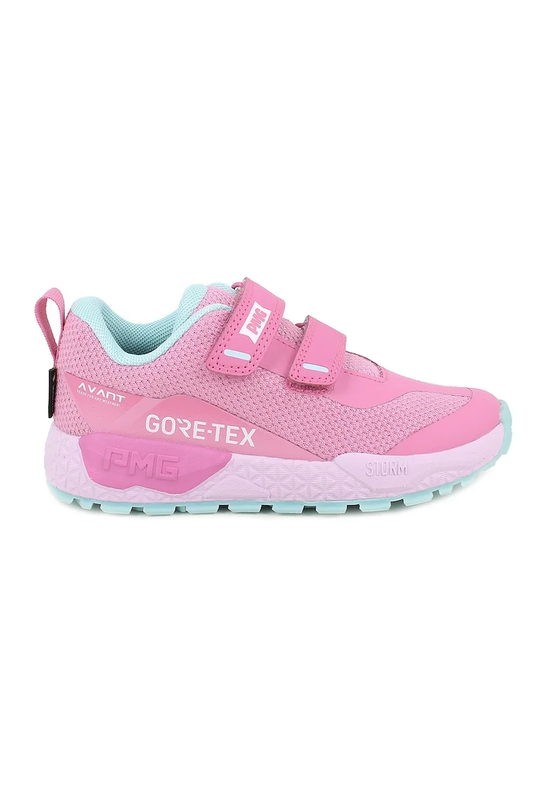 Pantofi sport din plasa cu barete cu inchidere cu velcro, Alb/Roz deschis