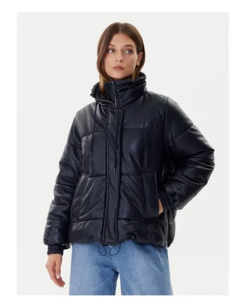 Jacheta din imitatie de piele  negru, Negru