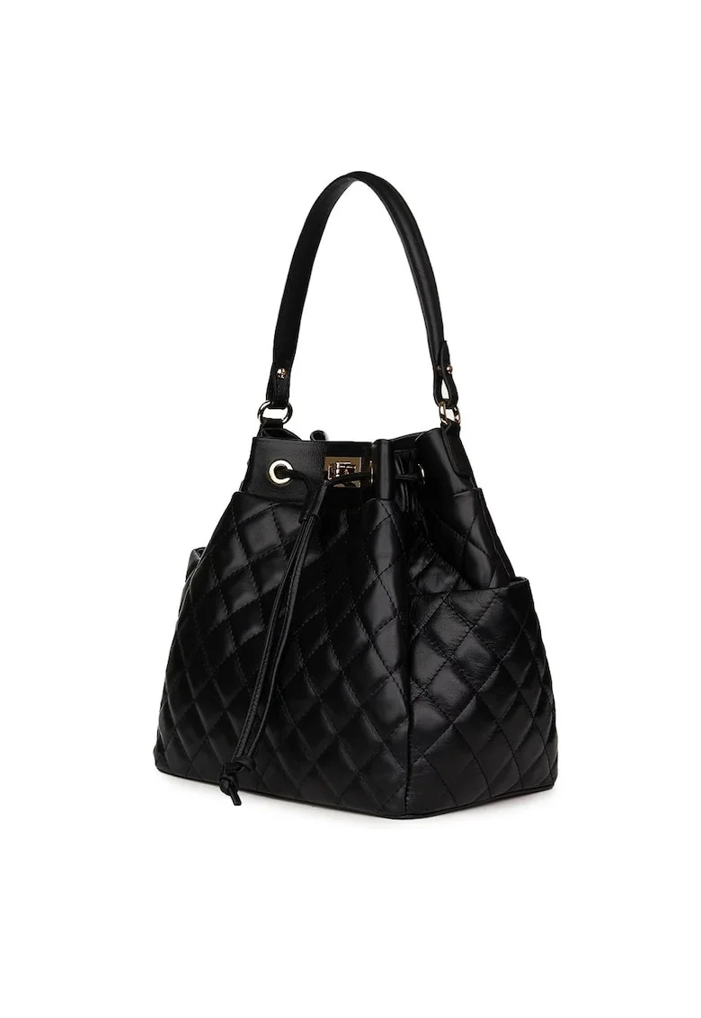 Geanta piele cu aspect matlasat Felice neagra