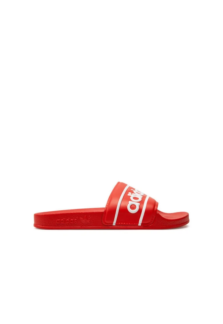 Slapi unisex,  Adilette, rosu/alb, plastic