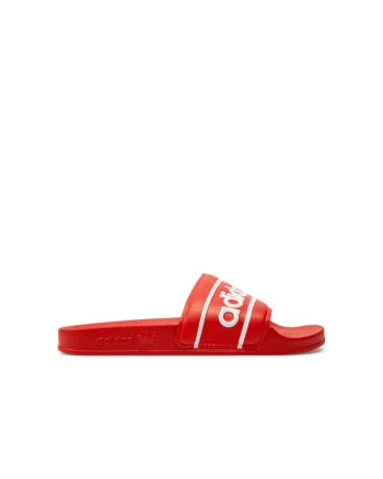 Slapi unisex,  Adilette, rosu/alb, plastic