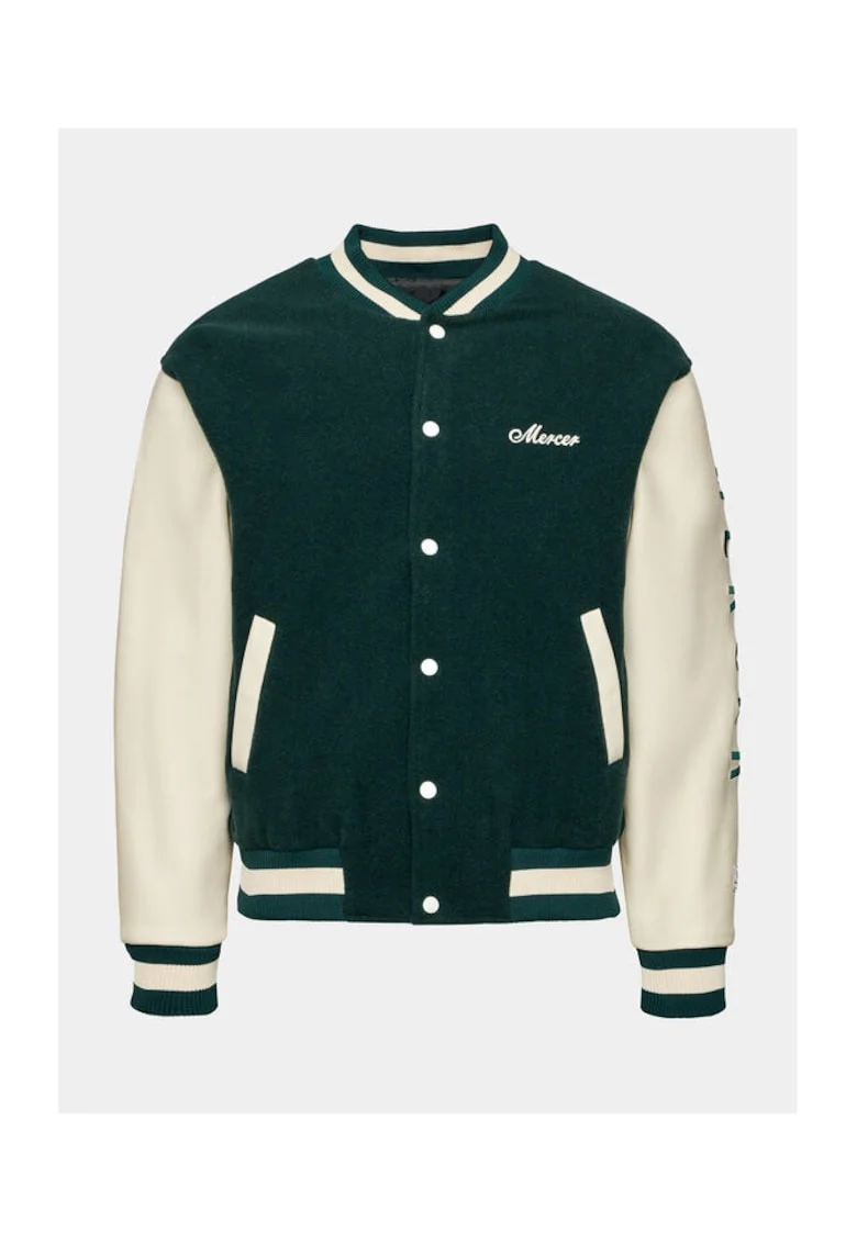 Geaca bomber barbati  verde, fabricata din material de calitate
