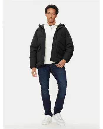 Geaca de puf barbati  neagra, material usor