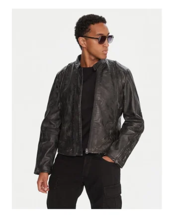 Geaca barbati, G-Star Raw, gri, piele